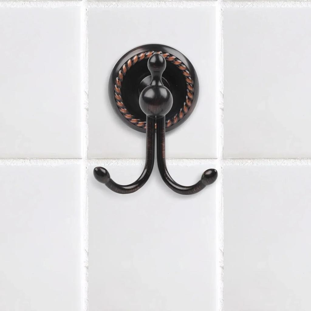 Brass coat hook with black bronze finish for bathroom and kitchen reliable and solid with installation hardware