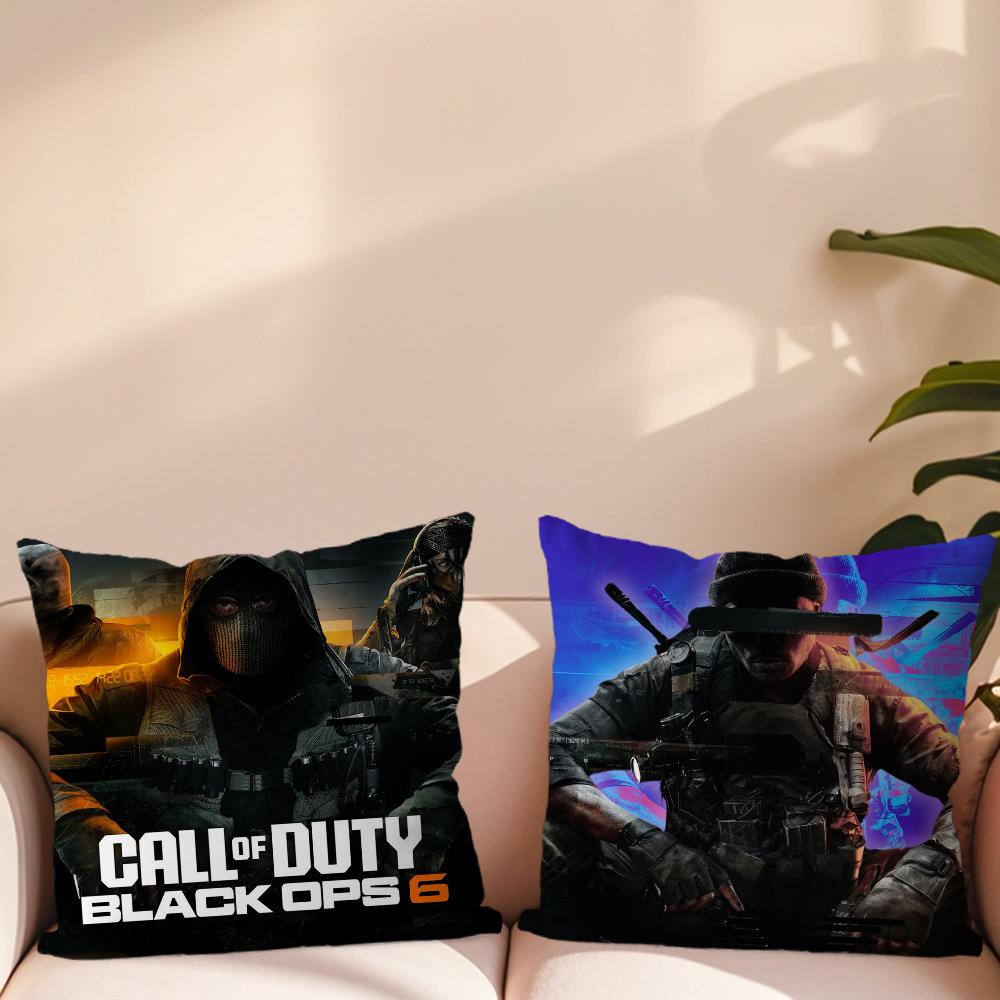 Herní povlak na polštář Pohovka Obývací pokoj Ložnice Čelo postele Polštář opěrky zad Čtvercový C-Call of D-Duty-s Black Ops 6 Polštář Doba spánku
