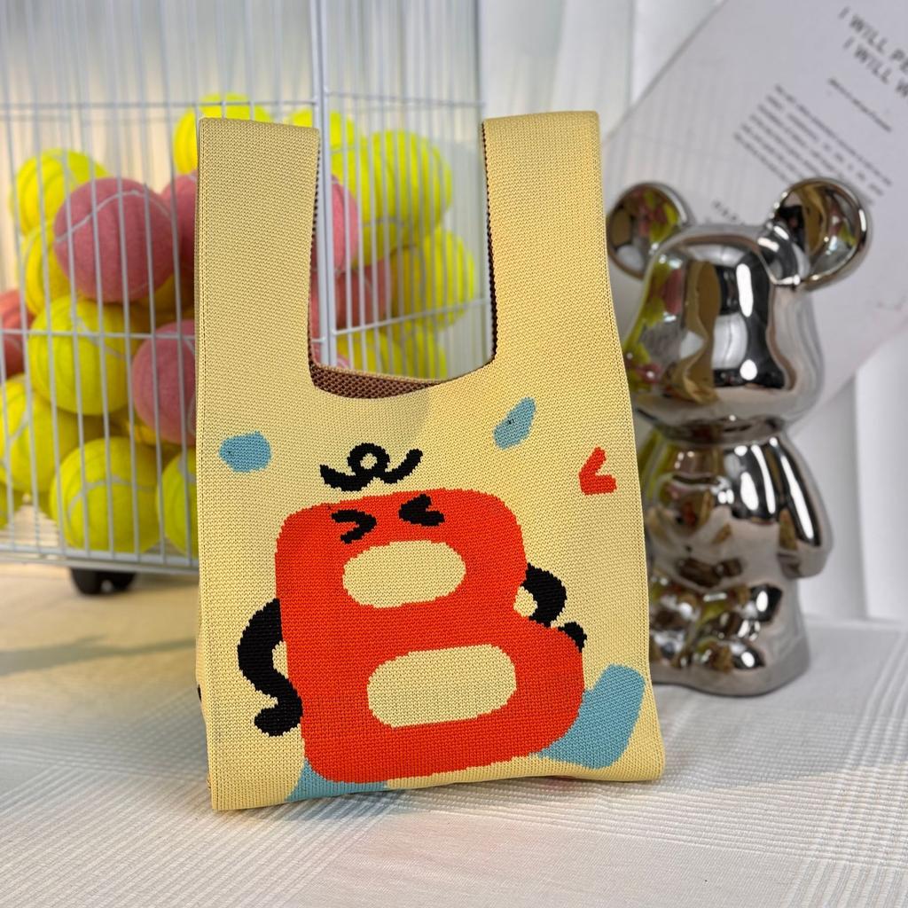 Geantă Tricotată cu Tematică Festivalul Bărcii Dragonului Geantă Cadou pentru Întâlnirea Companiei Geantă de Mână Cadou de Nuntă Geantă Zongzi Geantă Fericită pentru Bomboane