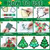 32 Pcs DIY Xmas Tree Shaped Suncatchers Xmas Tree Suncatchers Crafts for Christmas Holiday Home Window Art Decor