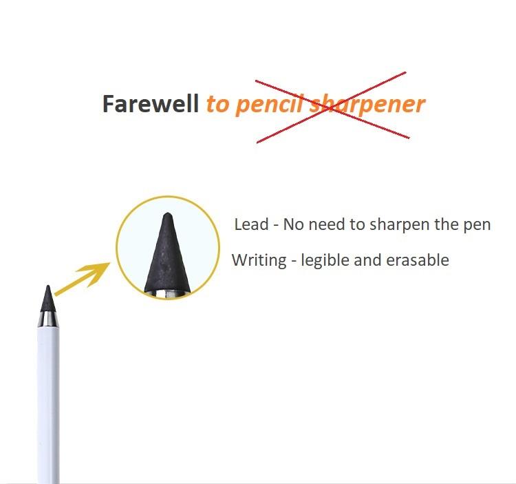 Silicone Permanent Pencil Head Dual-use Condenser Stylus Writing Erasable Pencil for Students
