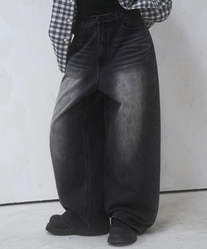 AVANDRESS Basic Brush Daily Wide Pants Washing Black (B Type)