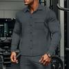 European & American Men's Slim Solid Color Twill Lapel Jacket - Long-Sleeved Casual Autumn Style