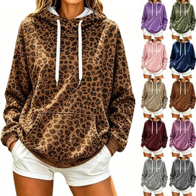 Dames Casual Hoodie, Losse Pasvorm Lange Mouw Ronde Hals Pullover