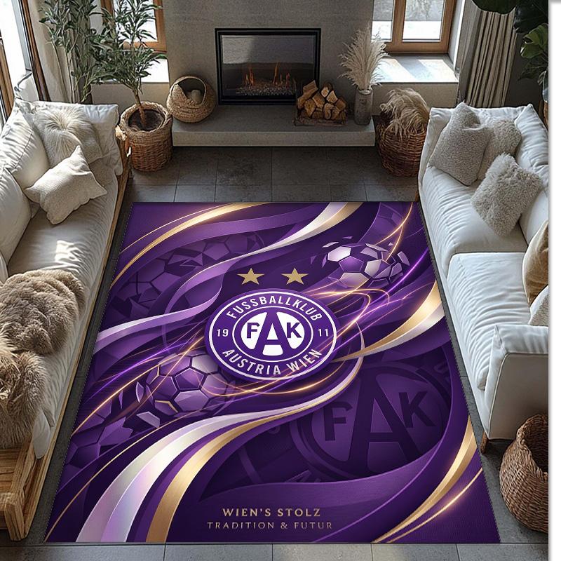 Austria Wien FC Soccer Football Pattern Soft Area Rug Non Slip Indoor Floor Carpet Sports Decor Mat for Bedroom