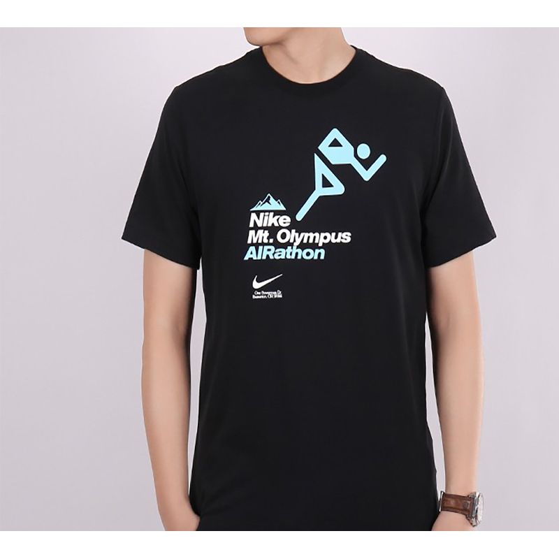 Nike Airathon Crew Neck Short Sleeve T-Shirt Men Tops Black CW2854-010