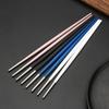 Japanische 1/2/5 Paar Essstäbchen 304 Edelstahl Anti-Rutsch Essstäbchen Metall Sushi-Stäbchen Koreanisches Essen Chinesisches Essstäbchen Set