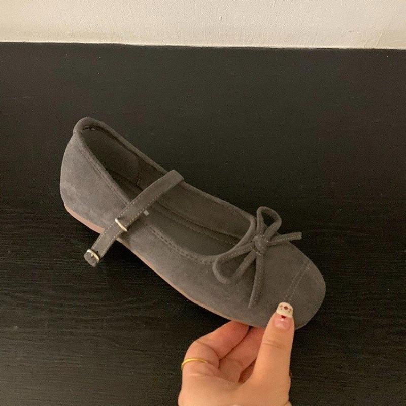 Gentle Bow Mary Jane Shoes Women's Spring New Inner Height Increase Ballet Shoes with Skirt Single Shoes