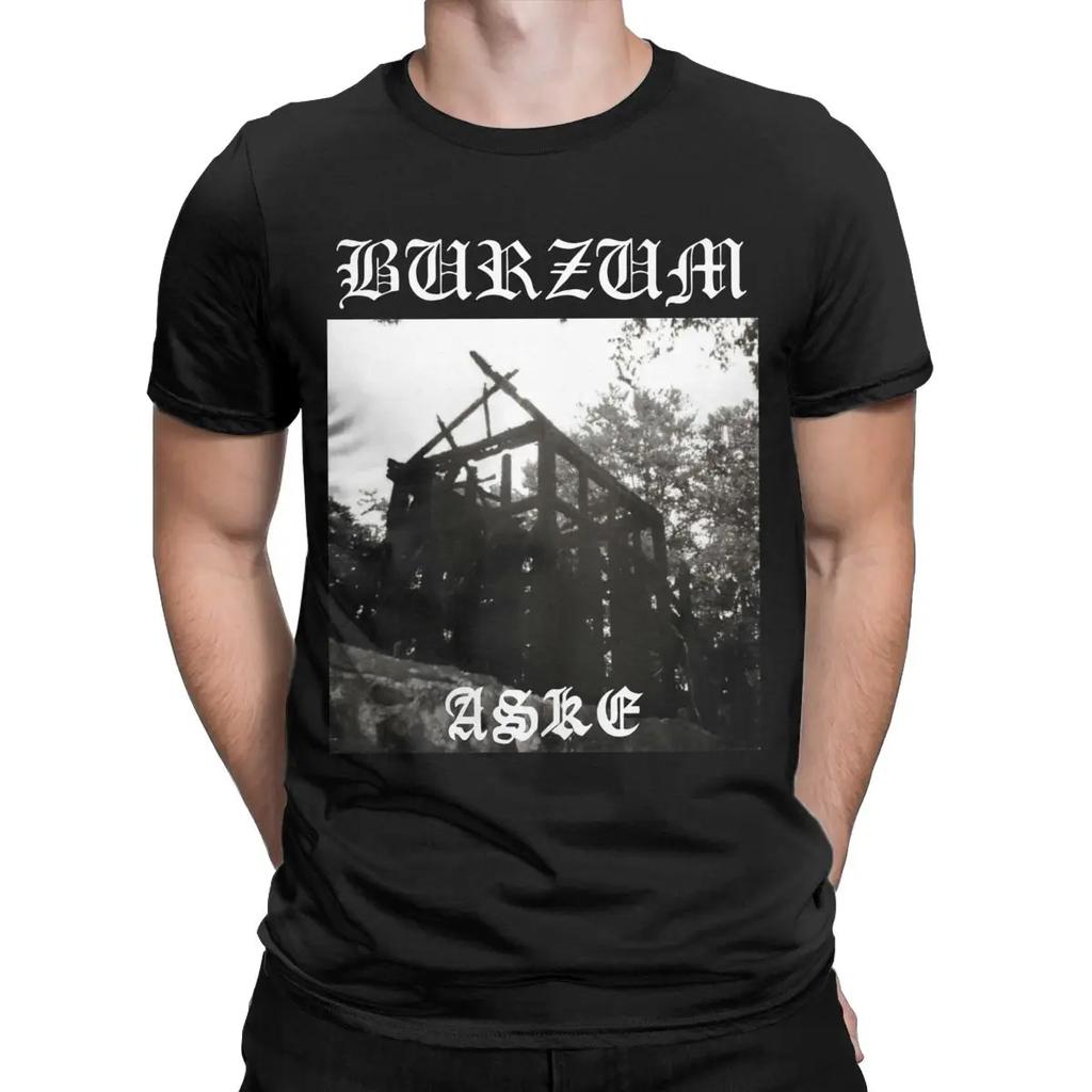 Burzum Aske T-Shirts Herren Reine Baumwolle Vintage T-Shirts O-Ausschnitt T-Shirt Kurzarm Tops Sommer