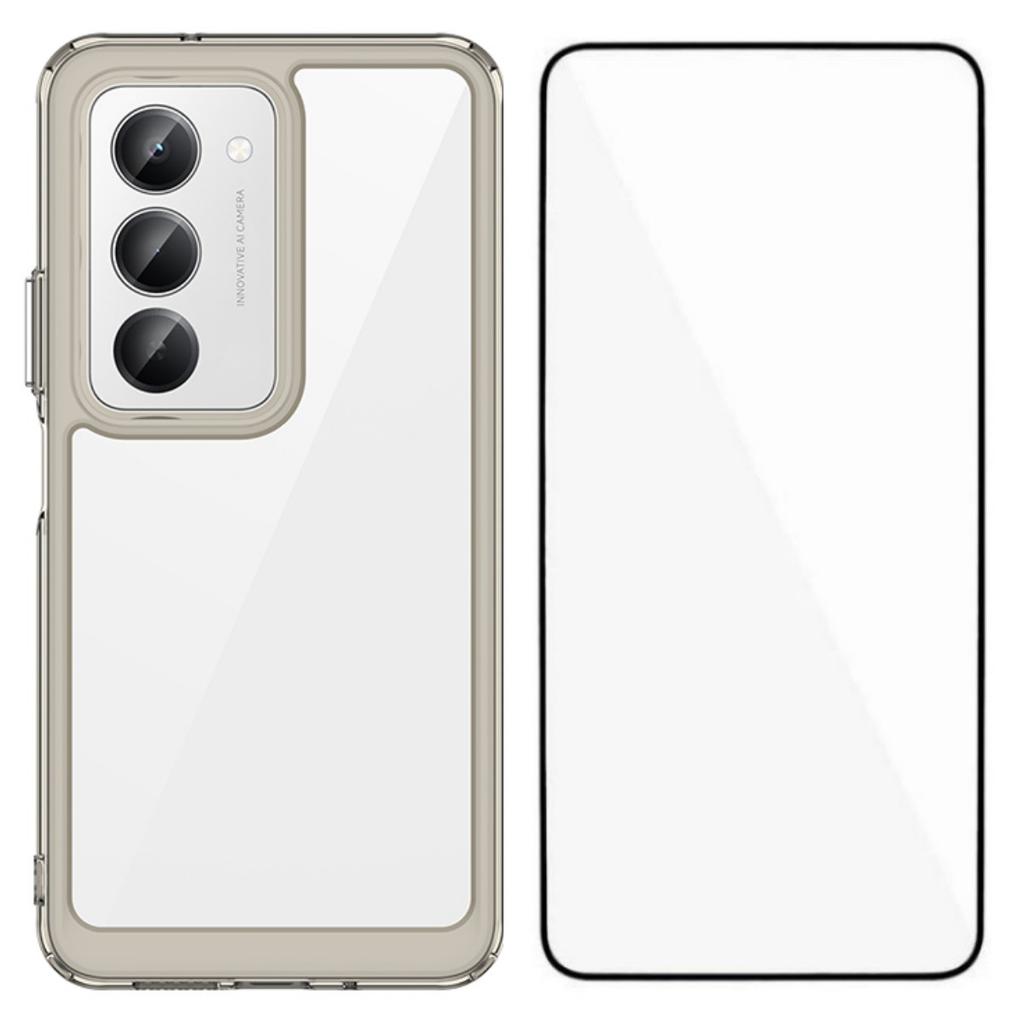 För Xiaomi Redmi 15 5G (Global) (169 mm) Telefonskal WANLONFENG XC-serien TPU Akrylskydd med Härdat Glas (Stort linshål)