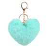 Fashion Cute Fluffy Heart Fur Keychain Soft Plush Leopard Print Pendants Kawaii Bag Car Charm Stuffed Toy Valentine'S Day Gifts