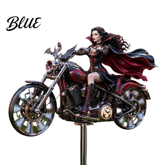 Gruselige Rasendekoration Dekoration Eisen Halloween Metall Motorrad für Haus Garten Pfahl Hof Ornament Pfähle Wasserdichte Kunst Terrassendekoration 20cm F