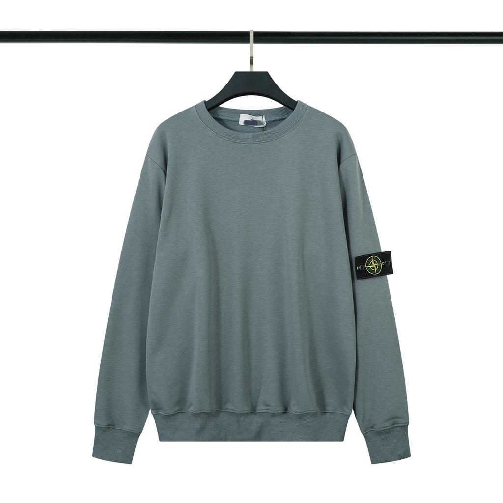 Cross ClassicSTONE Solid Round Neck Badge Long Sleeve Unisex Hoodie