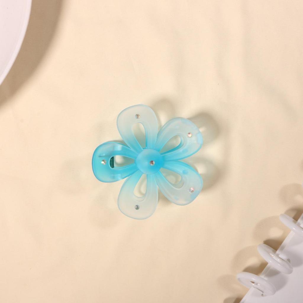 Candy Color Frosted Flower Claw Hair Clip – Five-Petal Design for Women