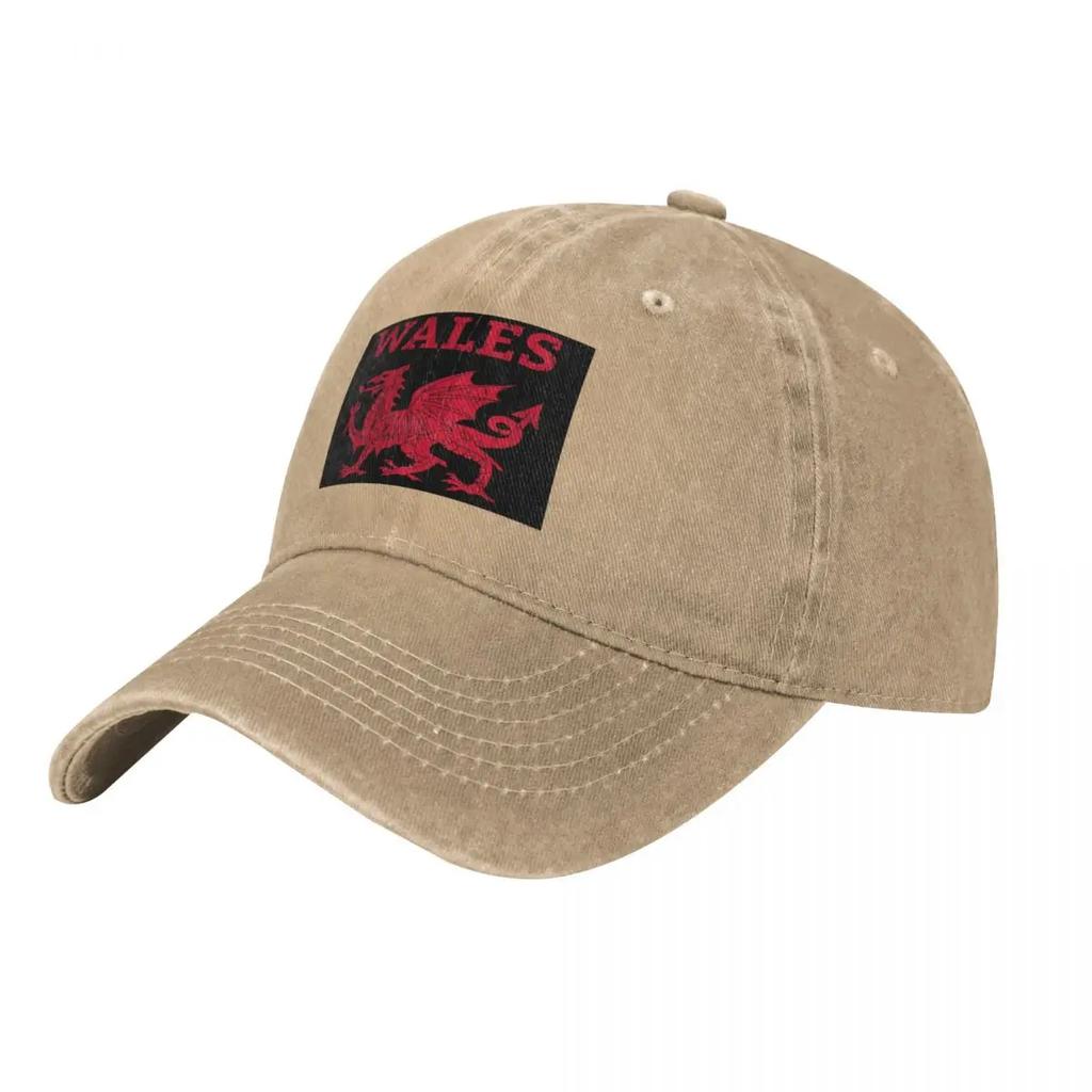 Wales Red Dragon Baseball Caps Fashion Denim Fabric Hats Outdoor Adjustable Casquette Hip Hop Baseball Cowboy Hat for Unisex Women