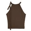 Korean Off-Shoulder Lace-Up Halter Slimming Tank for Women