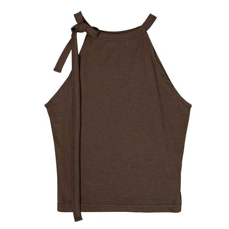Korean Off-Shoulder Lace-Up Halter Slimming Tank for Women