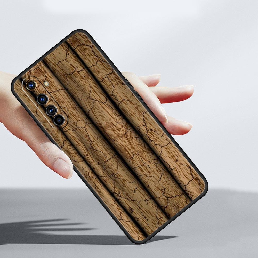Luxury Vintage Wood Grain Pattern Case For Realme C67 C63 C55 C53 C35 C25 C21 GT 2 3 5 6 10 11 12 13 Pro 5G Soft TPU Phone Cover