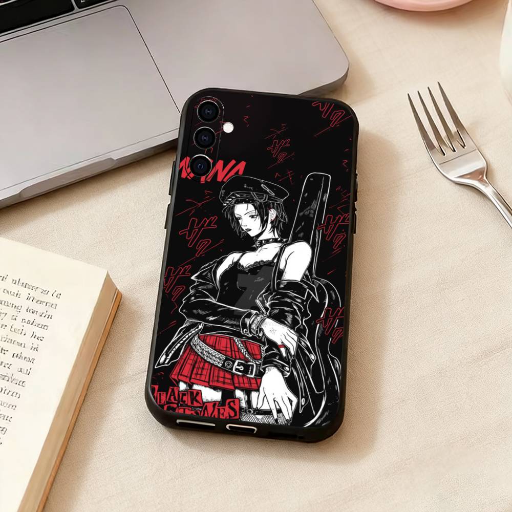 A-Anime Cool Nana O-Osaki Line Phone Case Black Silicone Soft For Samsung Galaxy A73,A72,A71,A70,A53,A52,A51 Samsung a22 5g