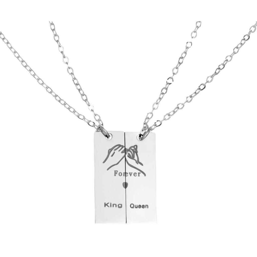 Forever Lover Heartshaped Stainless Steel Alphabet Necklace For Couples Valentine Gift