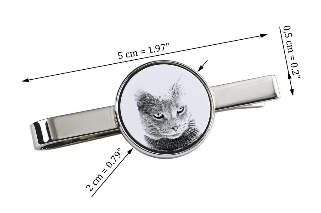 Chartreux - Cat Tie Clip, Personalized Tie Clip, Unique Gift for Men from Art-Dog Brand