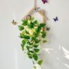 Wall Hanging Artificial Flower Pot for Living Room TV Background with Greenery Planter.