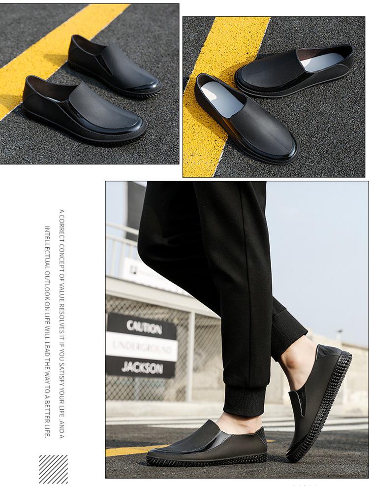 Men's Waterproof Non-Slip Short Rain Boots for Fishing and Kitchen Use