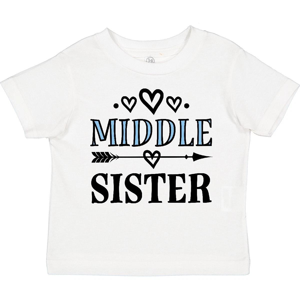 Inktastic Middle Sister Announcet Toddler T-Shirt Sis Childs Clothing Tribal 140