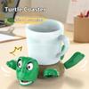 1 creative, funny, panic turtle coaster set for home office, coffee and tea cup mat, desktop decoration, creative gift