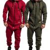 Avslappnad Herr Jumpsuit Plus Fleece Håll Värmen Vinterkläder Tjock Huvtröja Jumpsuit för