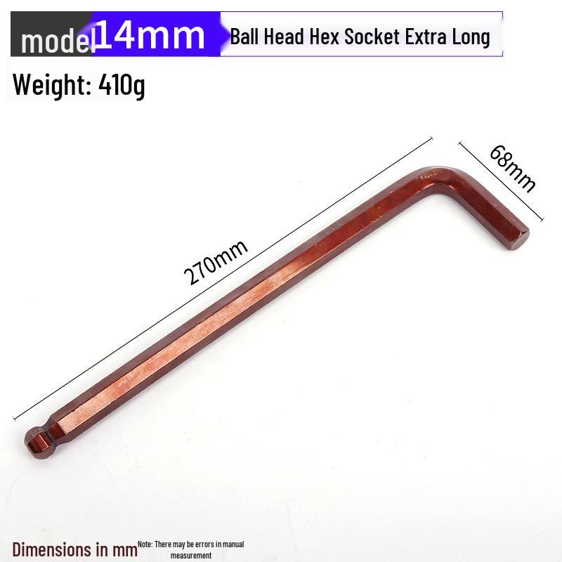 Antik Bronze Rot Extra Lang L-förmiger Kugelkopf S2 Sechskantschlüssel Gehärteter Sechskantschlüssel