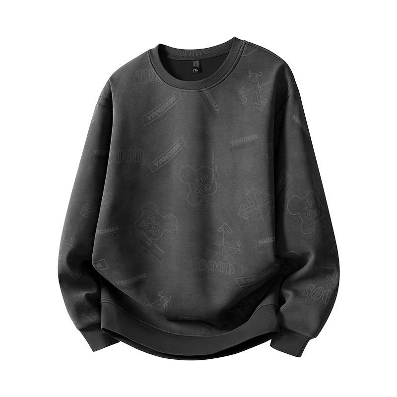 Oversized Crew Neck Long Sleeve Sweatshirt Men Women Plus Size Up To 8XL Cotton-Lined Casual Wear