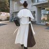 Women's Trench Coat Women's Long Spring and Autumn Korean Style Goddess Style Large Lapel Trench Coat