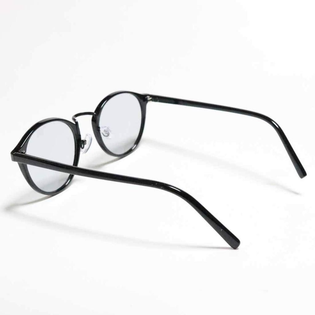 x Light Gray Fashion Glasses Clear Colored UV Popular [Berkuto] Black/Black (Non-prescription) Stylish, Round, Lenses, Lenses, Small/Large Sizes,