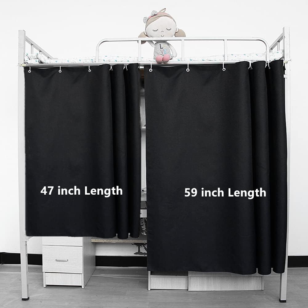 Green Bed Curtain Grommet Solid Blackout Drapes 47 Inches Length Light Blocking Privacy Room Divider for Student Dormitory Bunk Beds,1 Panel W79 x