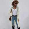 Fashion Fall and Winter New Arrival Solid Color Fashion Elegant Knitting Knitwear Sleeve Open Cardigan Sweater Outwear Female Sweater