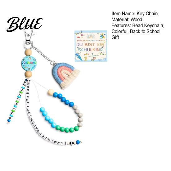 Metal Lobster Clasp Keychain Rainbow Key Chain with 26 Letter