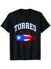 Torres Family Puerto Rico Flag Graphic T-Shirt, Unisex Cotton Casual Round Neck