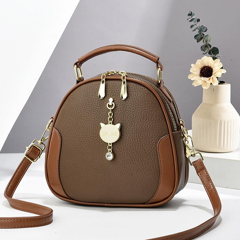 Trendy Korean Style Shell Bag For Women Stylish Cat Print Crossbody Purse
