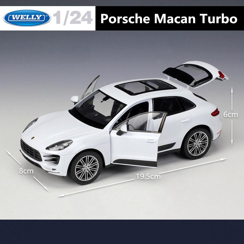 Welly 1/24 Porsche Macan Turbo SUV Alloy Car Model Diecasts Metal Toys Vehicles High Simulation Collection Series Childrens Gift