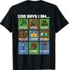 God Says I Am Bible Verses Pixel Art Christian Gamer Boys T-Shirt