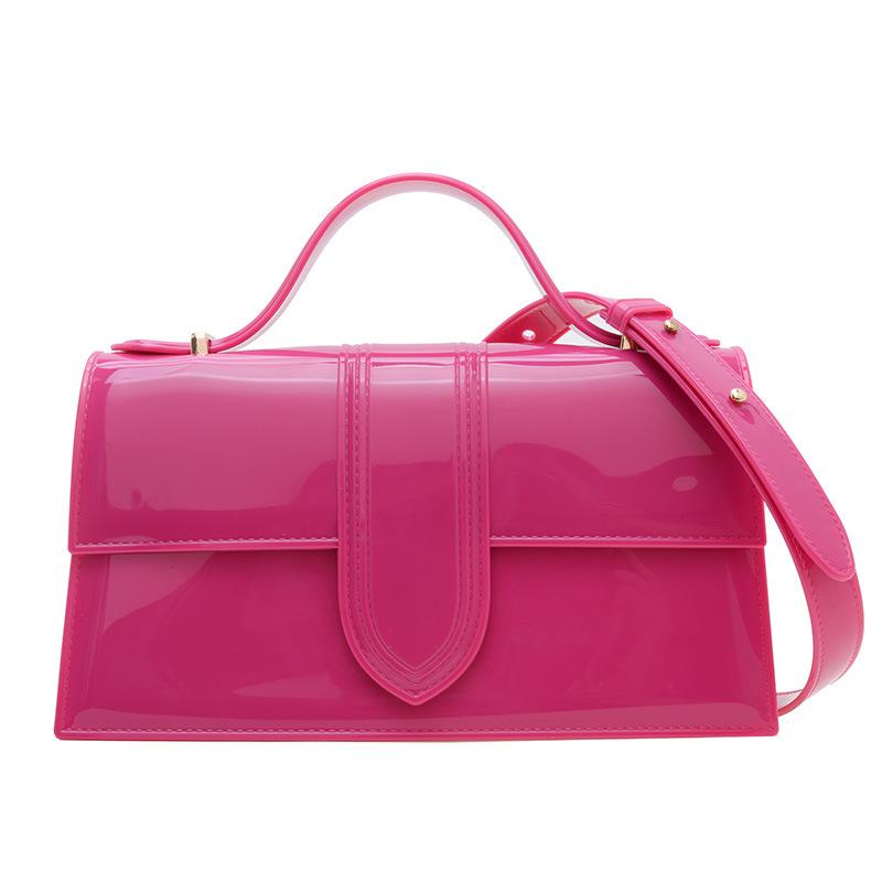 225 summer new solid color jelly bag simple portable shoulder oblique span women's bag underarm mail carrier versatile small bag