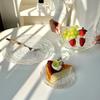 Transparent Water Ripple Glass Plate Nebula Breakfast Dessert Dish Home Fruit Salad Cake Plate Kitchen Tableware