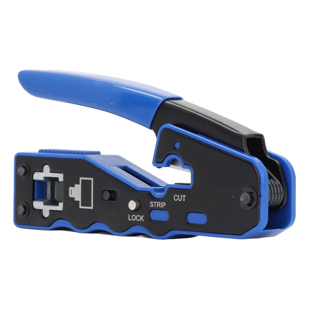 Pass Through Crimping Tool 8P8C Network Registered Jack Crimper Wire Stripper for CAT5 CAT5E CAT6