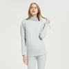 Soft Cotton High Neck Maternity Nursing Top with Horizontal Opening for Breastfeeding, Thickened for Warmth - Autumn/Winter.