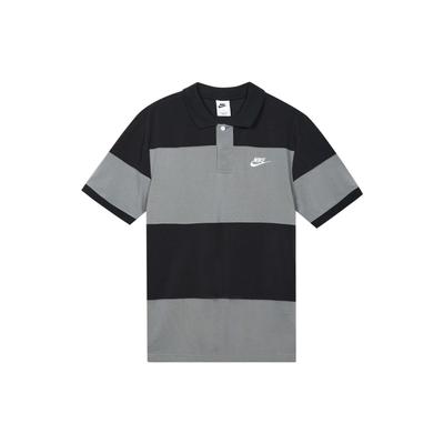 Sport Essential Logo Color Block Short Sleeve Polo Men Tops Black Smoke-Grey DM6951-010