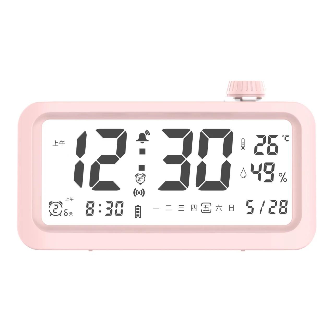 

Многоцелевой будильник с датчиком температуры и влажности, умные часы с функцией отключения звука, электронные часы с функцией Smart Luminous Sense