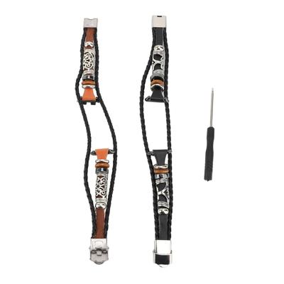 Vintage Stylish Band Ethnic Retro Beaded PU Leather Wrist Watch Strap Compatible for Bracelet 9 Smar