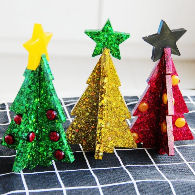 Christmas Tree 3D Puzzle Ornament Silicone Mold Perfect for Handcrafting Christmas Decorations for Home or Office