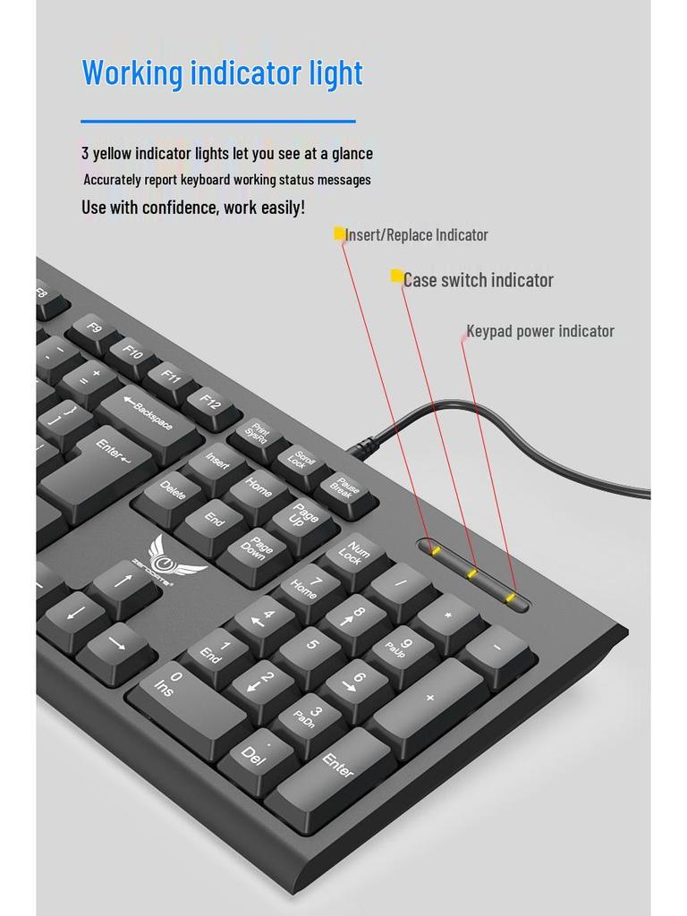 Wired Membrane Keyboard 618USB for Desktop - Lightweight, Versatile for Office and Home Use